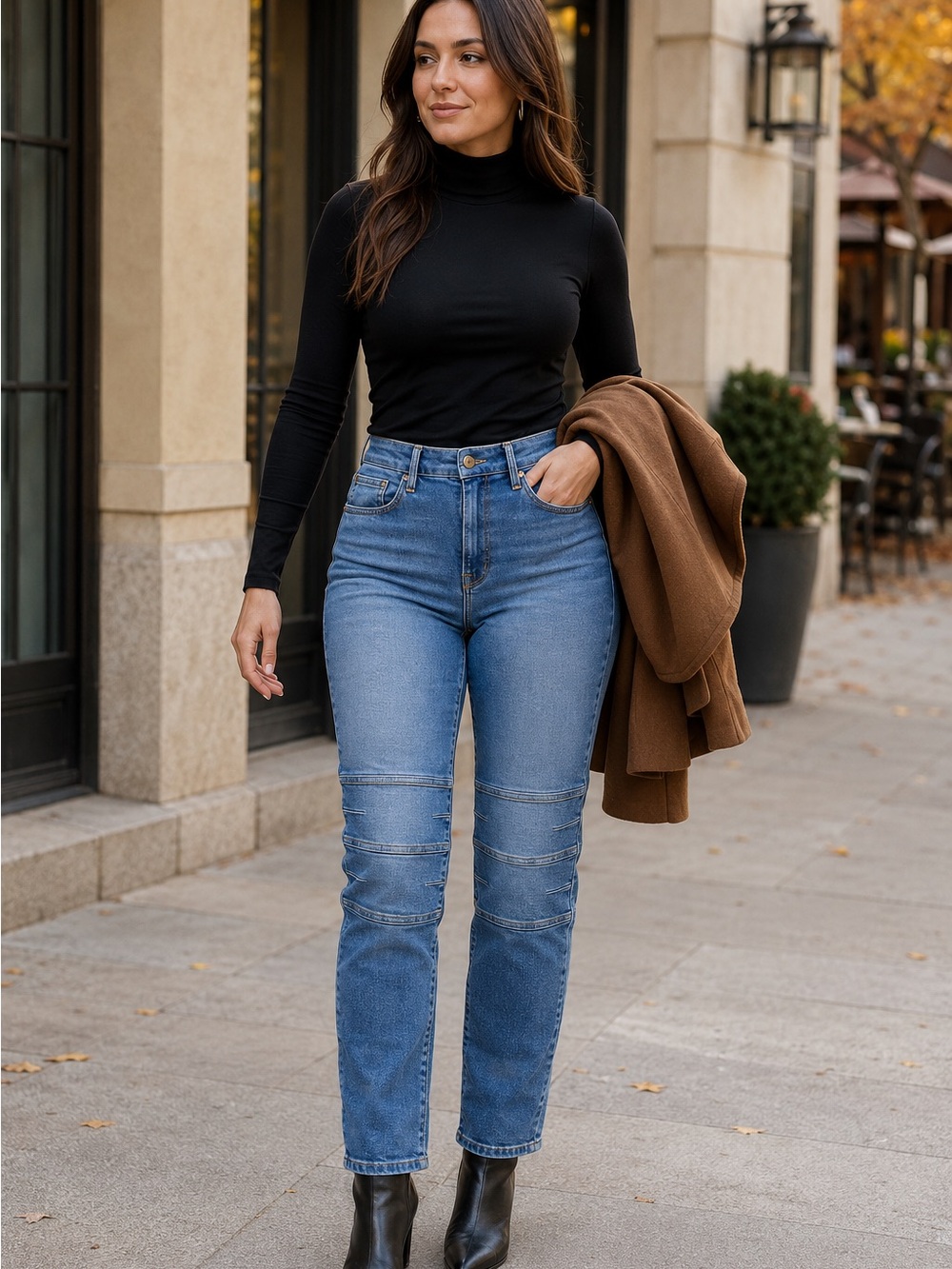 NWT Good American High-Rise Moto Straight Jeans Size 10/30